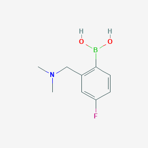 molecular formula C9H13BFNO2 B1458491 (2-((Dimethylamino)methyl)-4-fluorophenyl)boronic acid CAS No. 1061223-43-5