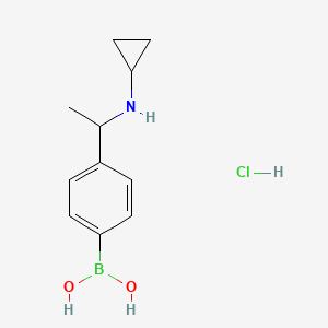 molecular formula C11H17BClNO2 B1458492 (4-(1-(Cyclopropylamino)ethyl)phenyl)boronic acid hydrochloride CAS No. 1704073-39-1