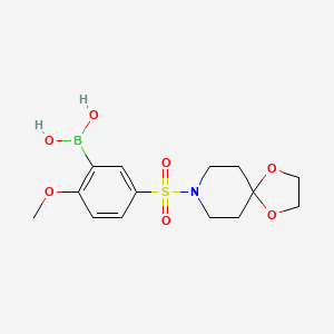 molecular formula C14H20BNO7S B1458493 (5-(1,4-Dioxa-8-azaspiro[4.5]decan-8-ylsulfonyl)-2-methoxyphenyl)boronic acid CAS No. 1704095-38-4
