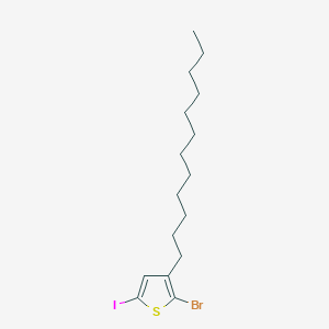 molecular formula C16H26BrIS B1458495 2-Bromo-3-dodecyl-5-iodothiophene CAS No. 306769-48-2