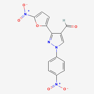 3-(5-Nitrofuran-2-yl)-1-(4-nitrophenyl)-1H-pyrazole-4-carbaldehyde