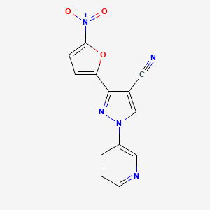 3-(5-Nitrofuran-2-yl)-1-(pyridin-3-yl)-1H-pyrazole-4-carbonitrile