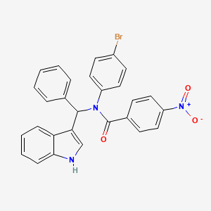 N-(4-Bromophenyl)-N-[(1H-indol-3-yl)(phenyl)methyl]-4-nitrobenzamide