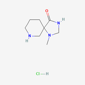 molecular formula C8H16ClN3O B1458497 1-Methyl-1,3,7-triazaspiro-[4.5]decan-4-one hydrochloride CAS No. 1427326-80-4