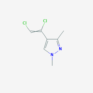 molecular formula C7H8Cl2N2 B14584970 4-(1,2-Dichloroethenyl)-1,3-dimethyl-1H-pyrazole CAS No. 61514-46-3