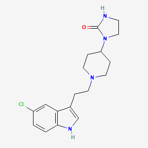 molecular formula C18H23ClN4O B14585003 1-{1-[2-(5-Chloro-1H-indol-3-yl)ethyl]piperidin-4-yl}imidazolidin-2-one CAS No. 61220-07-3