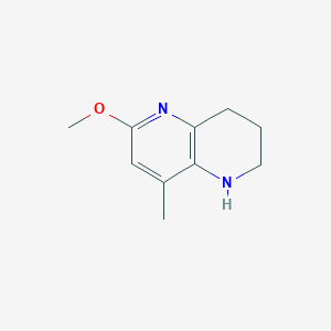 molecular formula C10H14N2O B1458506 6-Methoxy-8-methyl-1,2,3,4-tetrahydro-1,5-naphthyridine CAS No. 1820735-68-9
