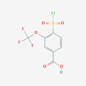 molecular formula C8H4ClF3O5S B1458507 4-(Chlorosulfonyl)-3-(trifluoromethoxy)benzoic acid CAS No. 1427081-55-7