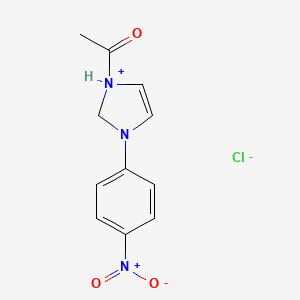 molecular formula C11H12ClN3O3 B14585075 1-Acetyl-3-(4-nitrophenyl)-2,3-dihydro-1H-imidazol-1-ium chloride CAS No. 61166-16-3