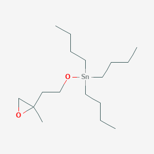 molecular formula C17H36O2Sn B14585124 Tributyl[2-(2-methyloxiran-2-YL)ethoxy]stannane CAS No. 61266-52-2