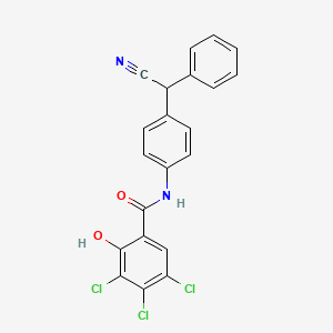 molecular formula C21H13Cl3N2O2 B14585139 3,4,5-Trichloro-N-{4-[cyano(phenyl)methyl]phenyl}-2-hydroxybenzamide CAS No. 61437-98-7