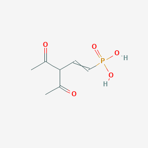 molecular formula C7H11O5P B14585163 (3-Acetyl-4-oxopent-1-en-1-yl)phosphonic acid CAS No. 61550-25-2