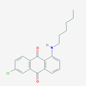 molecular formula C20H20ClNO2 B14585204 6-Chloro-1-(hexylamino)anthracene-9,10-dione CAS No. 61100-59-2