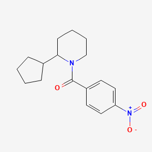 molecular formula C17H22N2O3 B14585245 (2-Cyclopentylpiperidin-1-yl)(4-nitrophenyl)methanone CAS No. 61423-15-2