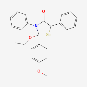 molecular formula C24H23NO3Se B14585273 2-Ethoxy-2-(4-methoxyphenyl)-3,5-diphenyl-1,3-selenazolidin-4-one CAS No. 61521-87-7