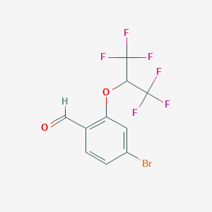molecular formula C10H5BrF6O2 B1458528 4-Bromo-2-(1,1,1,3,3,3-hexafluoropropan-2-yloxy)benzaldehyde CAS No. 1707604-69-0