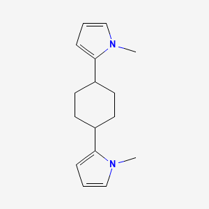 molecular formula C16H22N2 B14585398 2,2'-(Cyclohexane-1,4-diyl)bis(1-methyl-1H-pyrrole) CAS No. 61307-74-2