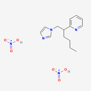 molecular formula C14H21N5O6 B14585399 2-(1-Imidazol-1-ylhexan-2-yl)pyridine;nitric acid CAS No. 61055-83-2