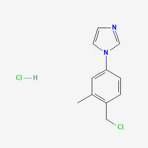 molecular formula C11H12Cl2N2 B1458540 1-[4-(chloromethyl)-3-methylphenyl]-1H-imidazole hydrochloride CAS No. 1803585-47-8