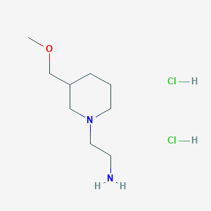 molecular formula C9H22Cl2N2O B1458545 二盐酸2-[3-(甲氧基甲基)哌啶-1-基]乙胺 CAS No. 1645384-02-6