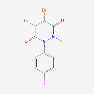 molecular formula C11H9Br2IN2O2 B14585450 3,6-Pyridazinedione, 4,5-dibromotetrahydro-1-(4-iodophenyl)-2-methyl- CAS No. 61442-19-1