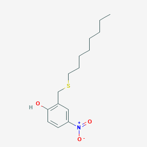 molecular formula C15H23NO3S B14585457 4-Nitro-2-[(octylsulfanyl)methyl]phenol CAS No. 61151-22-2