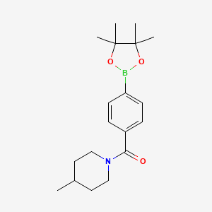molecular formula C19H28BNO3 B1458553 (4-甲基哌啶-1-基)(4-(4,4,5,5-四甲基-1,3,2-二氧杂硼环-2-基)苯基)甲苯酮 CAS No. 1704066-76-1