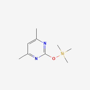 molecular formula C9H16N2OSi B14585551 4,6-Dimethyl-2-[(trimethylsilyl)oxy]pyrimidine CAS No. 61553-20-6