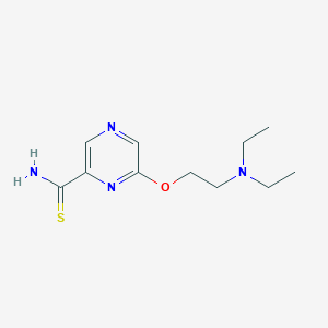 molecular formula C11H18N4OS B14585569 6-[2-(Diethylamino)ethoxy]pyrazine-2-carbothioamide CAS No. 61280-11-3