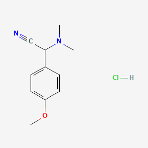 molecular formula C11H15ClN2O B1458560 2-(Dimethylamino)-2-(4-methoxyphenyl)acetonitrile hydrochloride CAS No. 15190-19-9