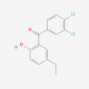 molecular formula C15H12Cl2O2 B14585617 3',4'-Dichloro-5-ethyl-2-hydroxybenzophenone CAS No. 61466-87-3