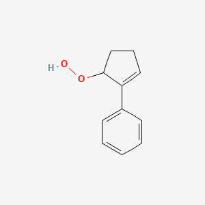 molecular formula C11H12O2 B14585624 Hydroperoxide, 2-phenyl-2-cyclopenten-1-yl CAS No. 61077-29-0