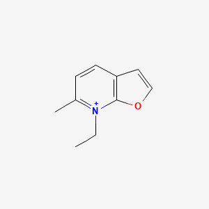 molecular formula C10H12NO+ B14585625 Furo[2,3-b]pyridinium, 7-ethyl-6-methyl- CAS No. 61612-09-7