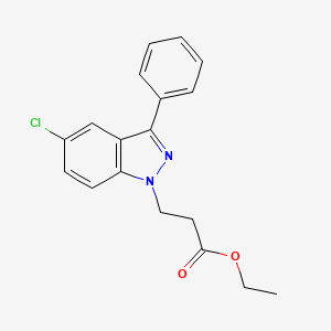 molecular formula C18H17ClN2O2 B14585661 Ethyl 3-(5-chloro-3-phenyl-1H-indazol-1-yl)propanoate CAS No. 61308-32-5