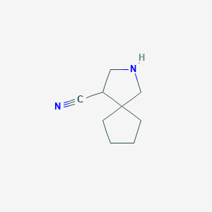 molecular formula C9H14N2 B1458567 2-氮杂螺[4.4]壬烷-4-腈 CAS No. 1936317-74-6