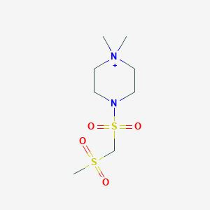 molecular formula C8H19N2O4S2+ B14585696 4-[(Methanesulfonyl)methanesulfonyl]-1,1-dimethylpiperazin-1-ium CAS No. 61316-11-8