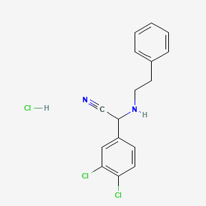 molecular formula C16H15Cl3N2 B1458571 2-(3,4-Dichlorophenyl)-2-(phenethylamino)acetonitrile hydrochloride CAS No. 1440535-58-9
