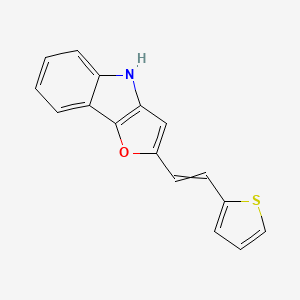 molecular formula C16H11NOS B14585715 2-[2-(Thiophen-2-YL)ethenyl]-4H-furo[3,2-B]indole CAS No. 61111-99-7