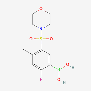 molecular formula C11H15BFNO5S B1458576 (2-氟-4-甲基-5-(吗啉磺酰基)苯基)硼酸 CAS No. 1704121-24-3