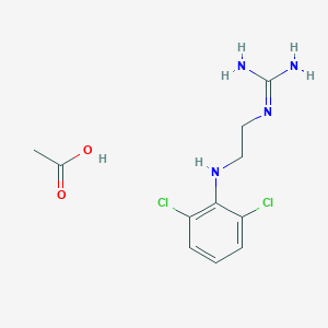 molecular formula C11H16Cl2N4O2 B14585768 Acetic acid;2-[2-(2,6-dichloroanilino)ethyl]guanidine CAS No. 61241-48-3