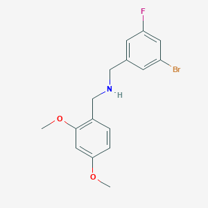molecular formula C16H17BrFNO2 B1458577 N-(3-溴-5-氟苄基)-1-(2,4-二甲氧基苯基)甲胺 CAS No. 1466208-21-8