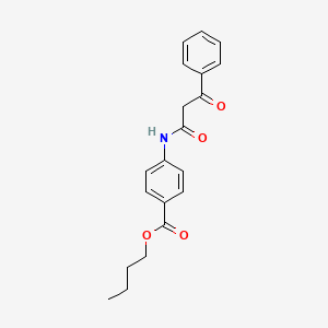 molecular formula C20H21NO4 B14585794 Benzoic acid, 4-[(1,3-dioxo-3-phenylpropyl)amino]-, butyl ester CAS No. 61580-25-4