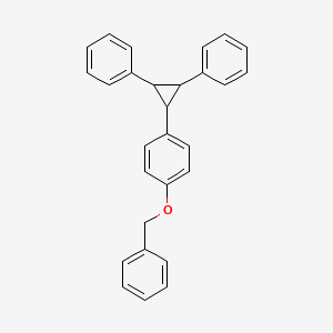 molecular formula C28H24O B14585806 1,1'-{3-[4-(Benzyloxy)phenyl]cyclopropane-1,2-diyl}dibenzene CAS No. 61078-41-9