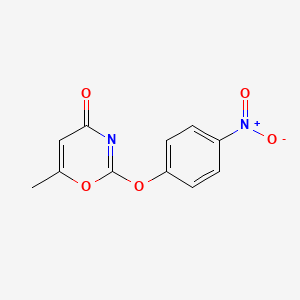 molecular formula C11H8N2O5 B14585857 4H-1,3-Oxazin-4-one, 6-methyl-2-(4-nitrophenoxy)- CAS No. 61387-28-8