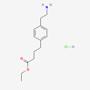 molecular formula C14H22ClNO2 B14585878 Ethyl 4-[4-(2-aminoethyl)phenyl]butanoate;hydrochloride CAS No. 61629-98-9