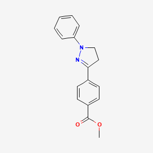 molecular formula C17H16N2O2 B14585880 Methyl 4-(1-phenyl-4,5-dihydro-1H-pyrazol-3-yl)benzoate CAS No. 61447-62-9