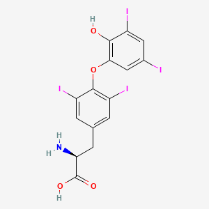 molecular formula C15H11I4NO4 B14585908 O-(2-Hydroxy-3,5-diiodophenyl)-3,5-diiodo-L-tyrosine CAS No. 61476-50-4