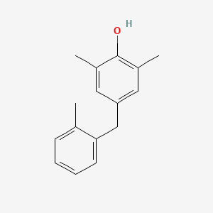 molecular formula C16H18O B14585924 2,6-Dimethyl-4-[(2-methylphenyl)methyl]phenol CAS No. 61377-18-2