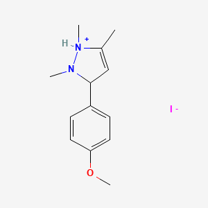 3-(4-Methoxyphenyl)-1,2,5-trimethyl-2,3-dihydro-1H-pyrazol-1-ium iodide