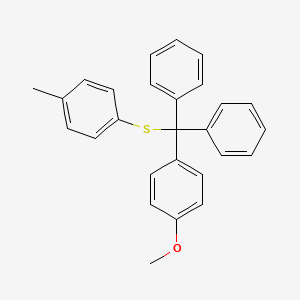 molecular formula C27H24OS B14585940 Benzene, 1-methoxy-4-[[(4-methylphenyl)thio]diphenylmethyl]- CAS No. 61623-78-7